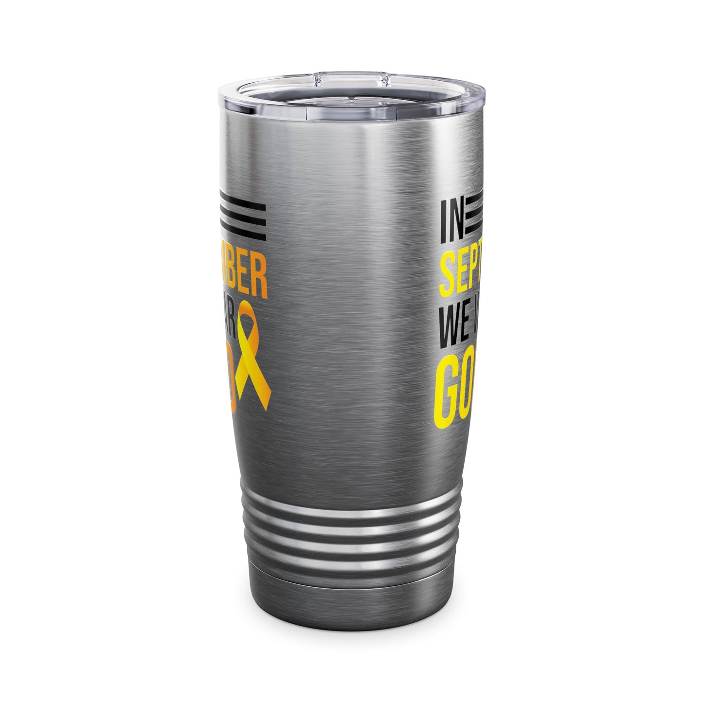 In September We Wear Gold Childhood Cancer Awareness Mug for Men Women Tumbler