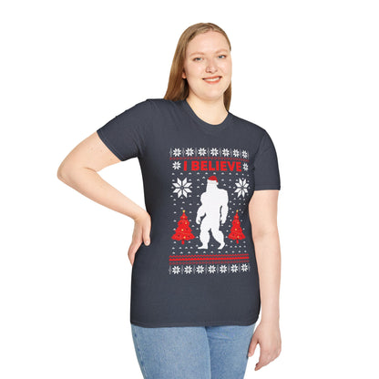 I Believe Sasquatch Big Foot Ugly Funny X-mas Holiday Christmas Jumper T-Shirt