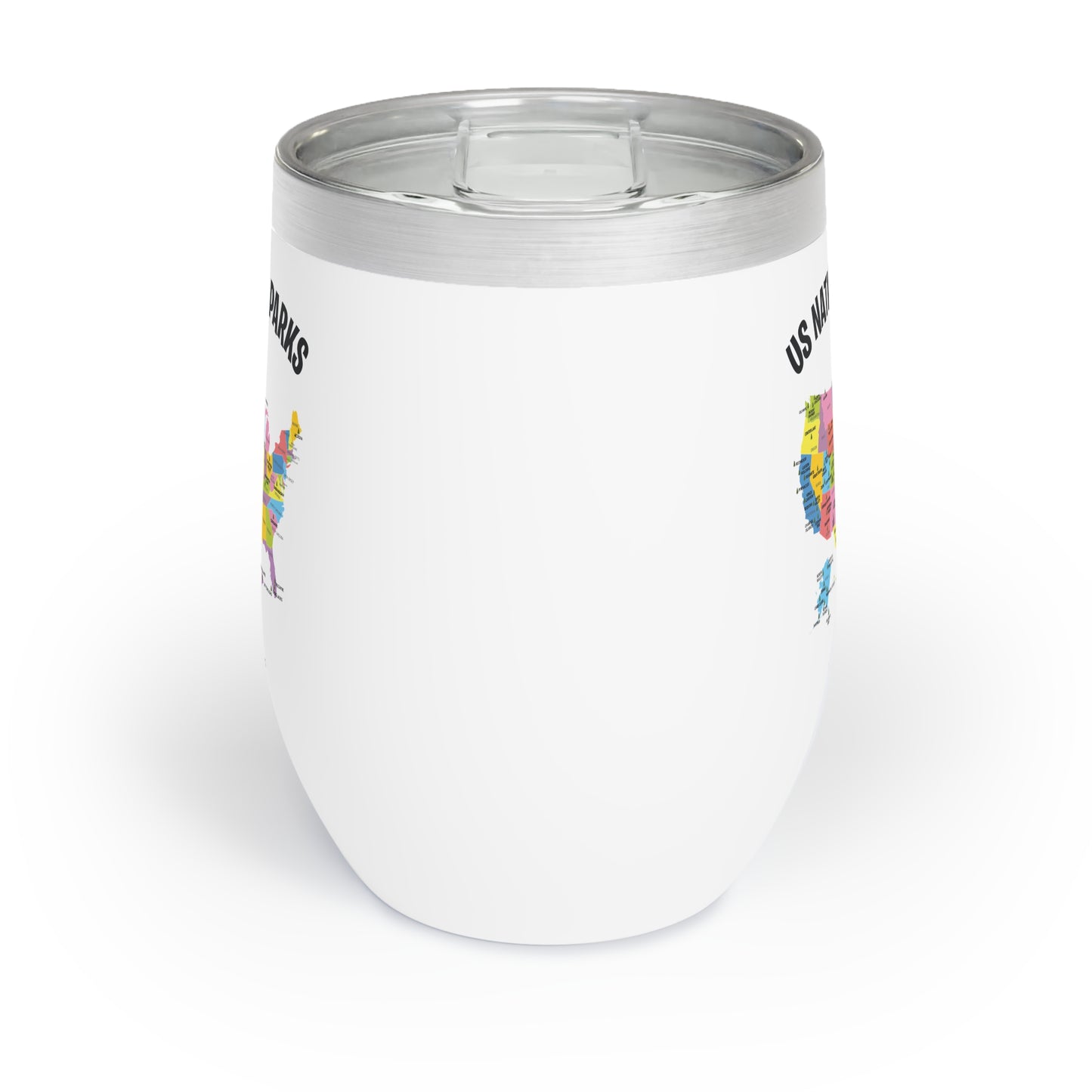62 National Parks Map Gifts US Park Camping Hiking Chill Wine Tumbler Men Women