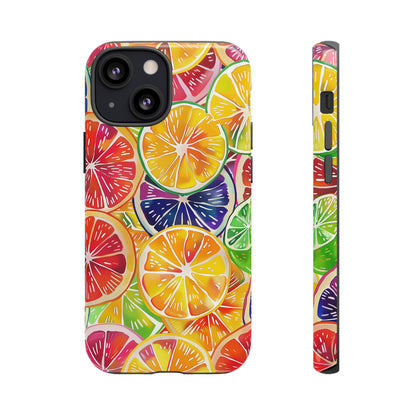 Citrus Burst Vibrant Pattern iPhone 13 14 15 16 Pro Max Plus Case Wireless Charging Compatible Tough Cases Protection, Magnetic Phone Case for iPhone Classic Series