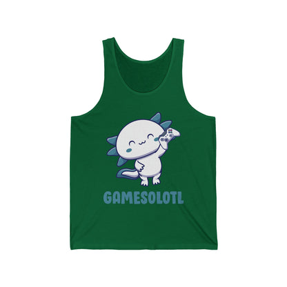 Funny Gamesolotl Gamer Axolotl Fish Playing Video Games Lizard Gaming Tank Top Men Women