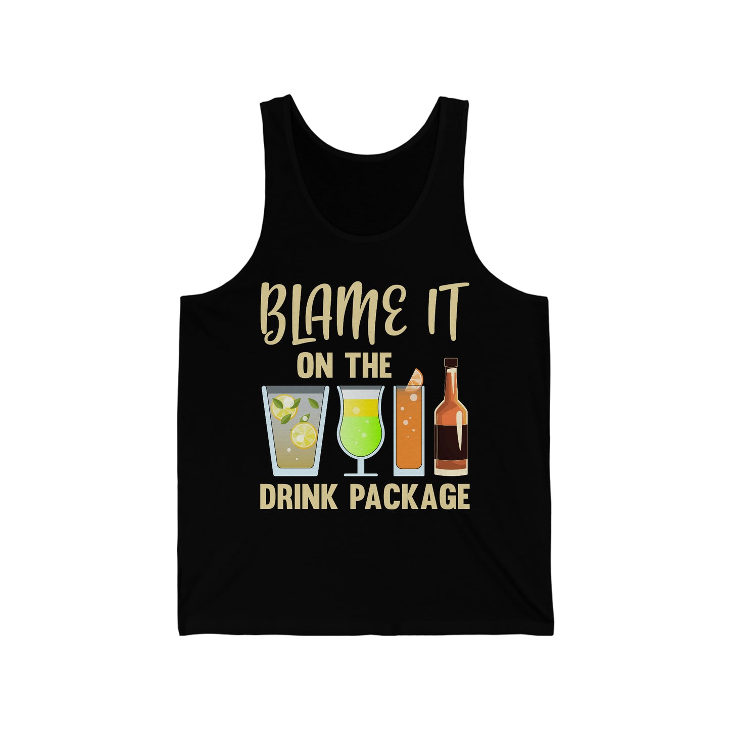 Blame It On The Drink Package Funny Cruise Tank Top for Men Women