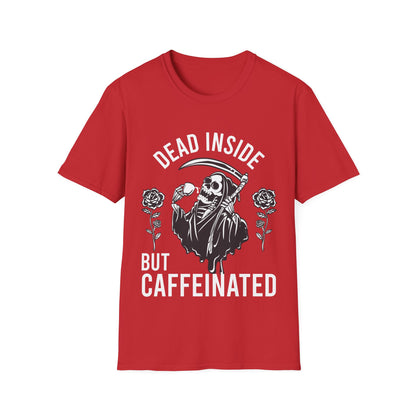 Funny Dead Inside But Caffeinated Skeleton Coffee Lover Drink Morning T-Shirt