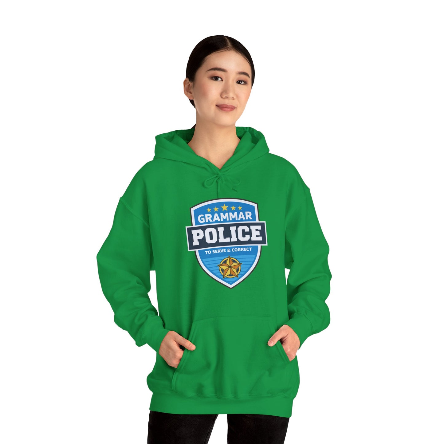 Grammar Police Badge To Serve and Correct Teacher Student Hoodie For Men Women