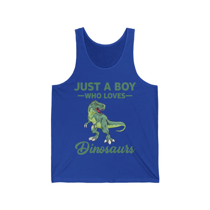 Just a Boy Who Loves Dinosaurs T-rex Schoolboys Paleontologist Tank Tops