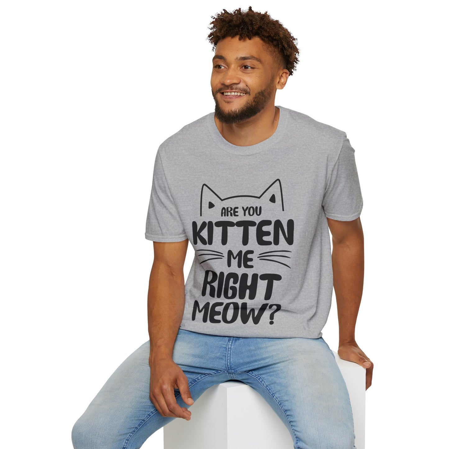 Funny Are You Kitten Me Right Meow T-Shirt Cat Joke Shirt Men Women