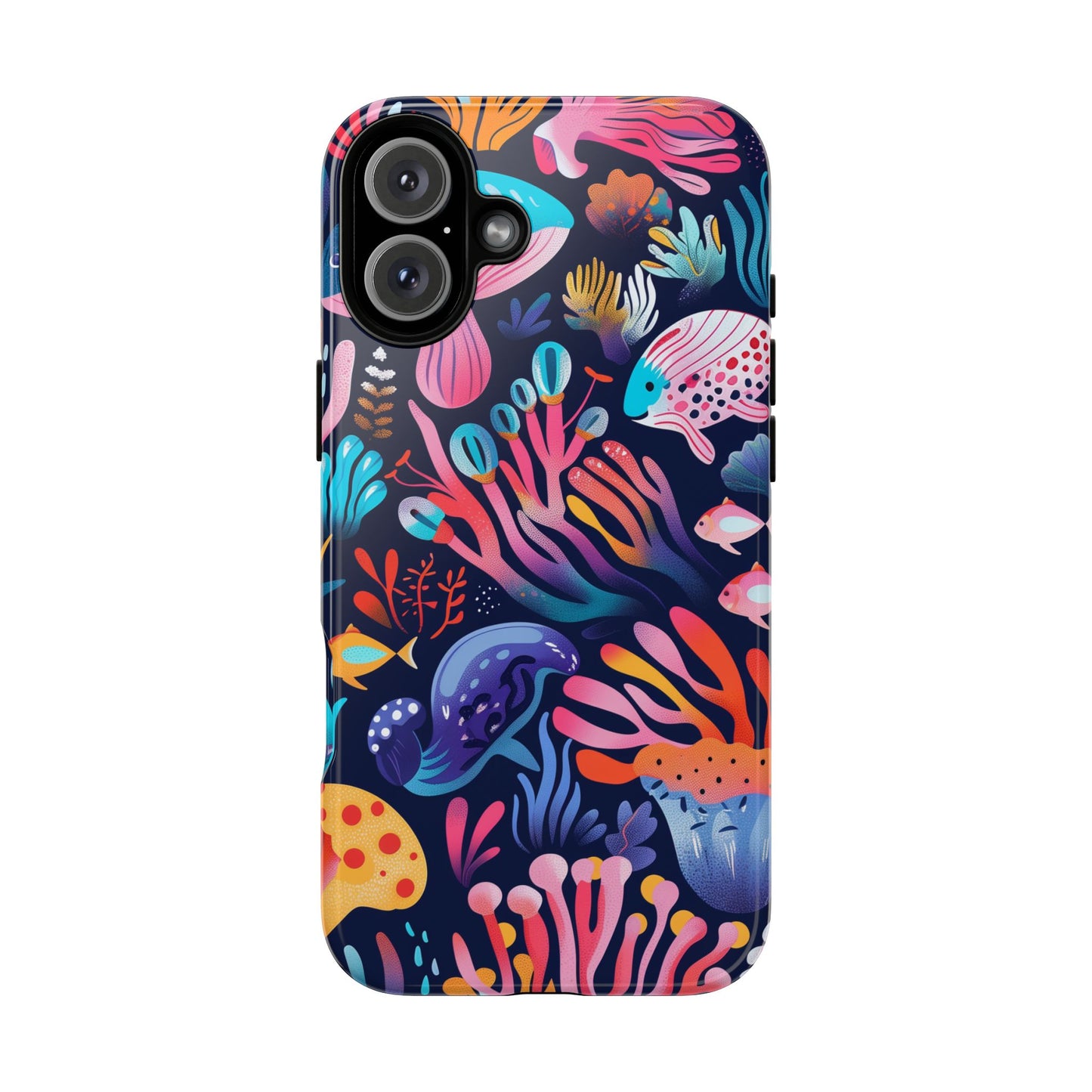 Underwater World Pattern iPhone 13 14 15 16 Pro Max Plus Case Wireless Charging Compatible Tough Cases Protection, Magnetic Phone Case for iPhone Classic Series