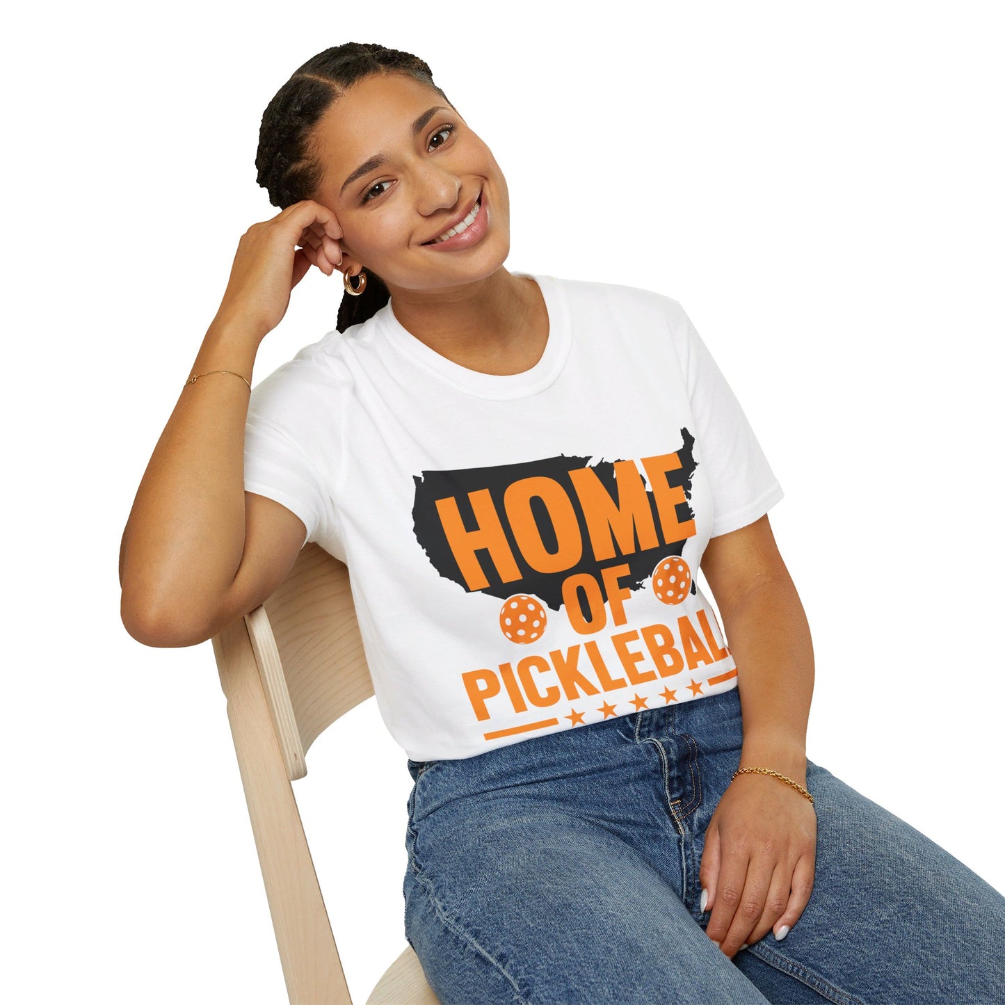 Home of Pickleball USA Map America T-Shirt For Men Women Kids