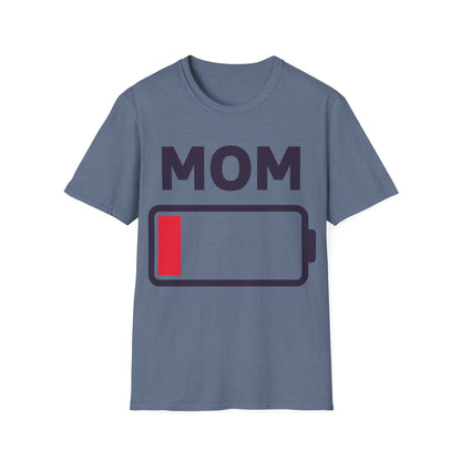 Funny Mom Tired Low Battery Mothers Day T-Shirt