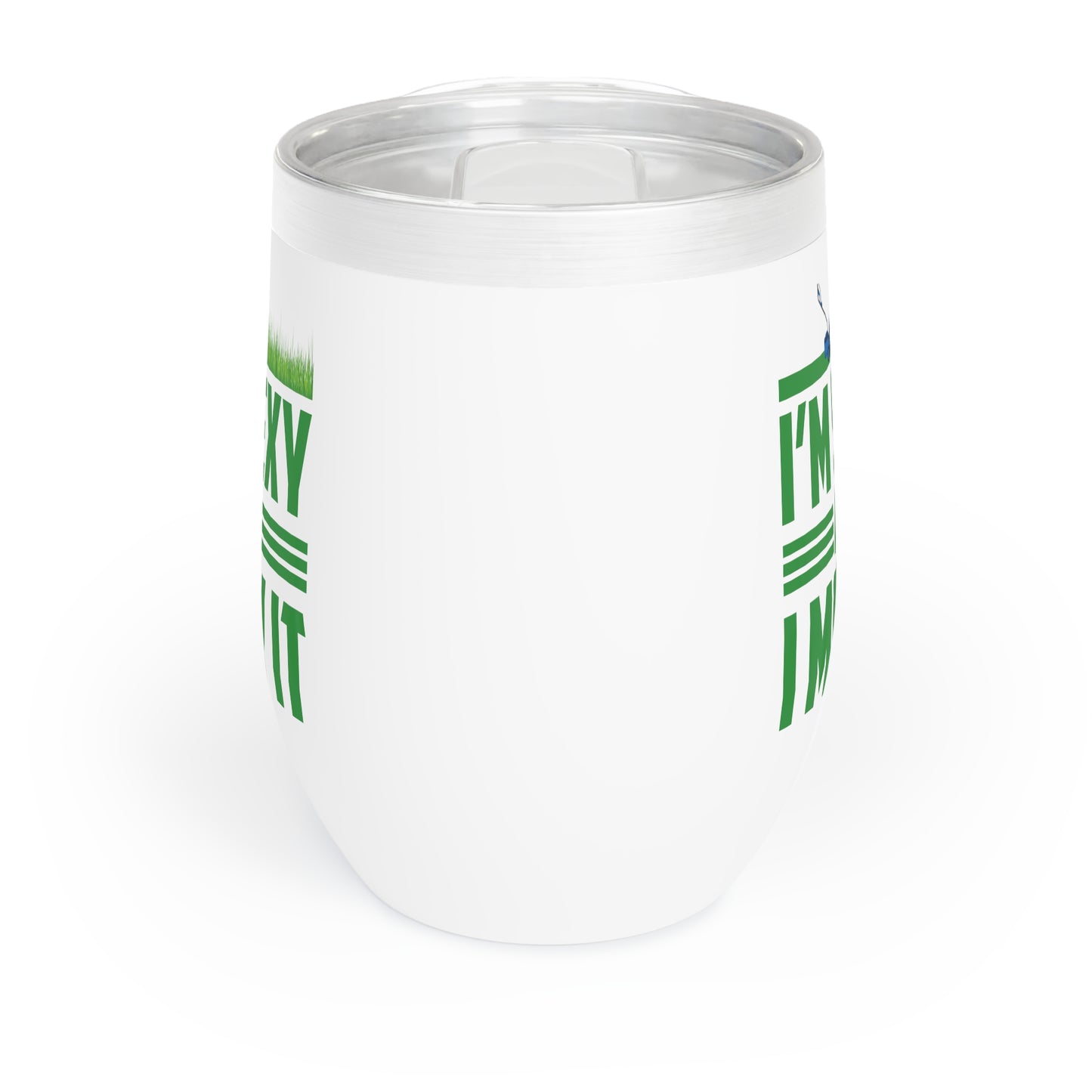 Funny Im Sexy and I Mow It Retro Grass Lawn Mower Chill Wine Tumbler Men Women