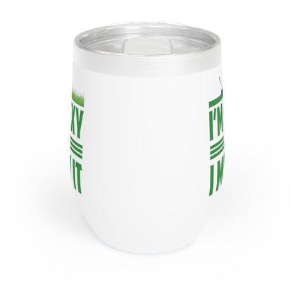 Funny Im Sexy and I Mow It Retro Grass Lawn Mower Chill Wine Tumbler Men Women