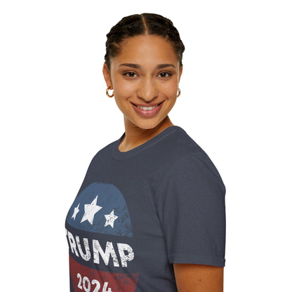 Trump 2024 Retro Campaign Button Re Elect President Trump T-Shirt For Men Women T-Shirt