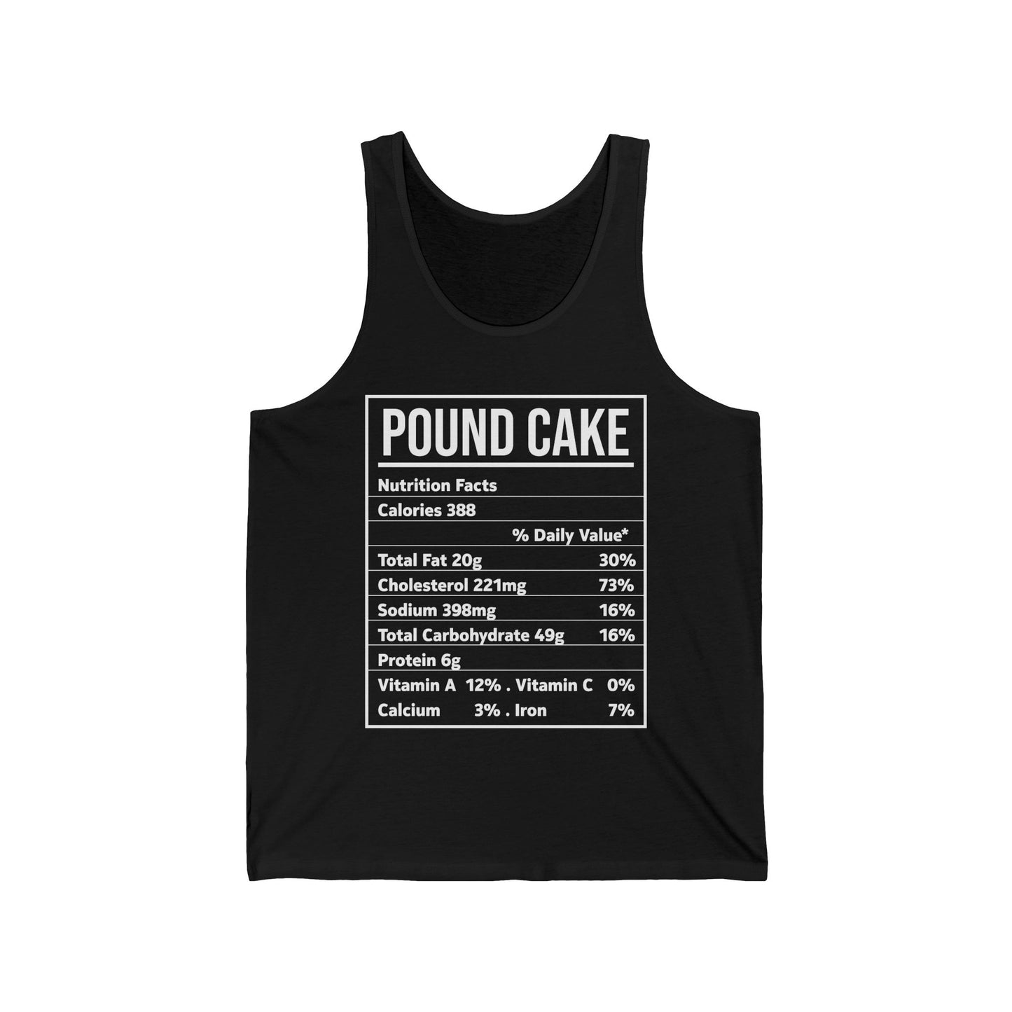 Funny Pound Cake Nutrition Facts Family Matching Christmas Costume Tank Tops For Men Women