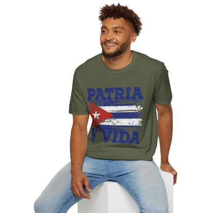Cuba Patria y Vida Flag Distressed Vintage Cuban Flag T-Shirt For Men Women