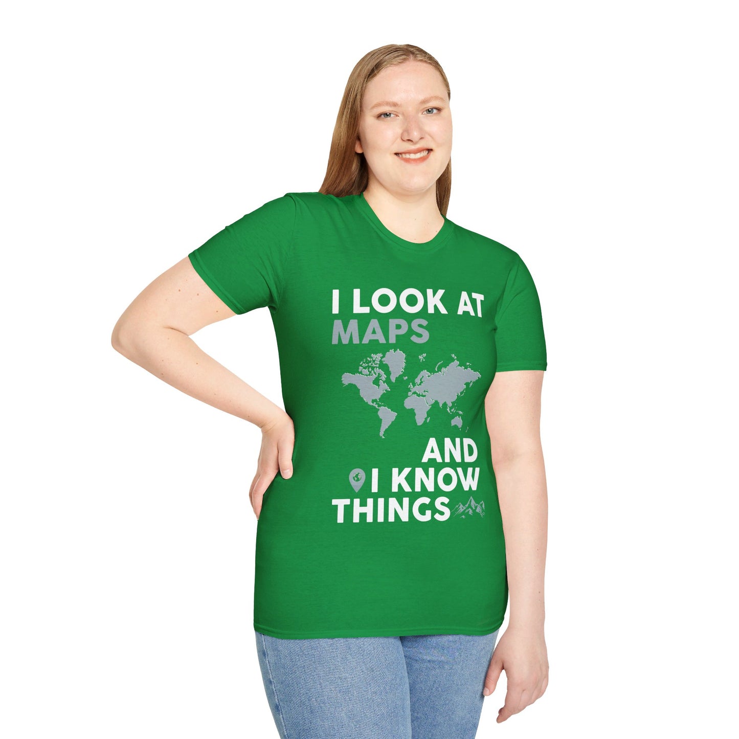 Funny I look At Maps and I Know Things Teacher Geographer Geography T-Shirt For Men Women T-Shirt