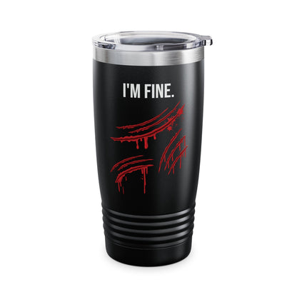 Tiger Claws I'm Fine Bloody Zombie Scary Halloween Costume Tumbler Men Women