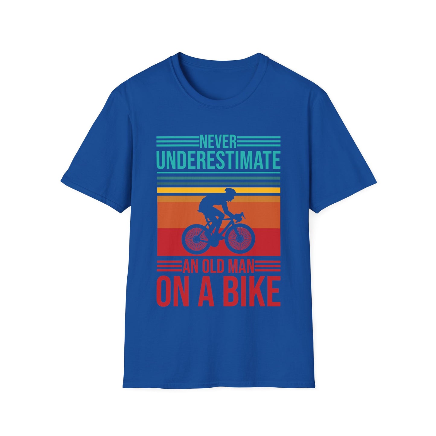 Men's Never Underestimate An Old Man On A Bike Grandpa Grandfather T-Shirt Men Women