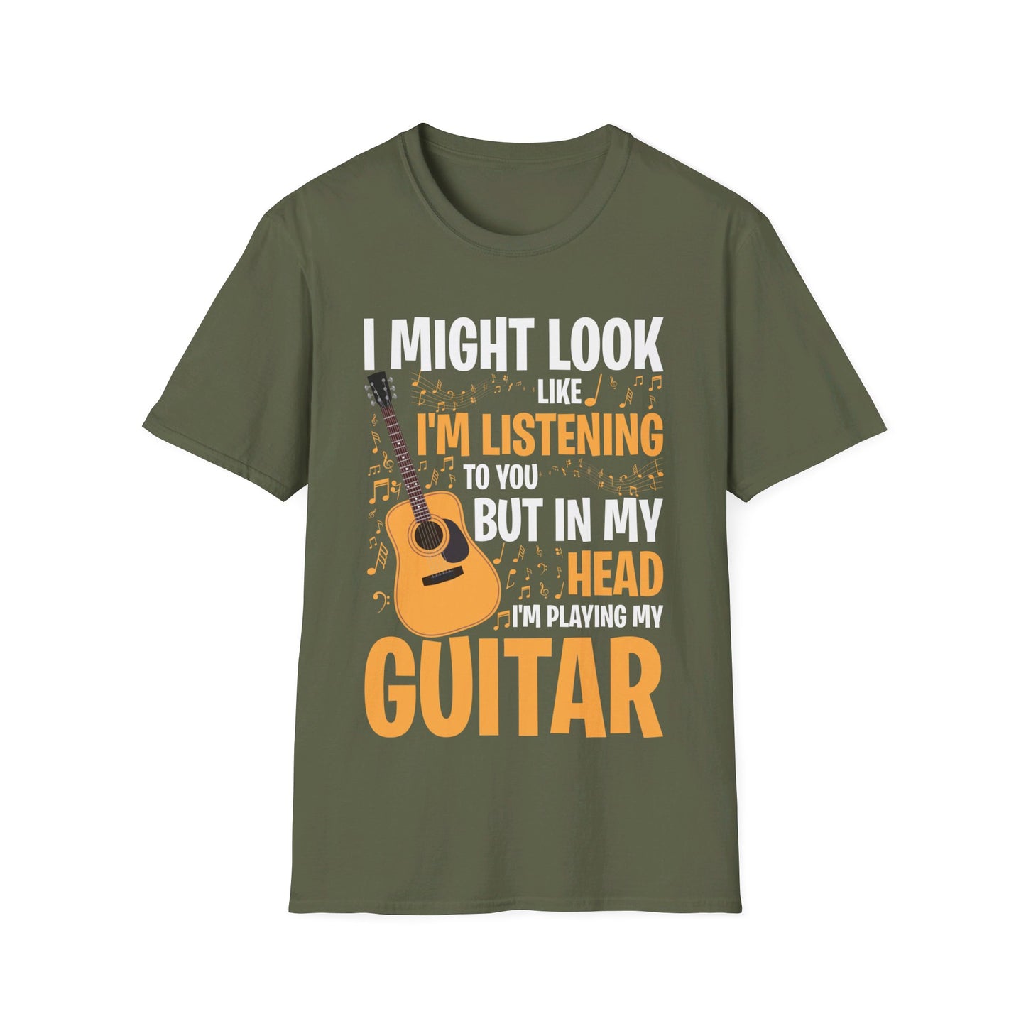 I Might Look Like I'm Listening To You Funny Guitar Music Sarcastic T-Shirt