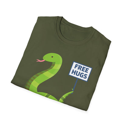 Funny Free Hugsss Cute Snake Hug Lovers Sarcastic  T-Shirt For Men Women Travelers