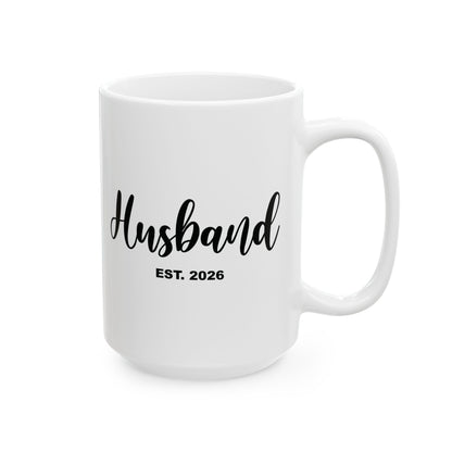 Husband Est 2026 Married Hubby Honeymoon Couple Wedding Coffee Mug For Men
