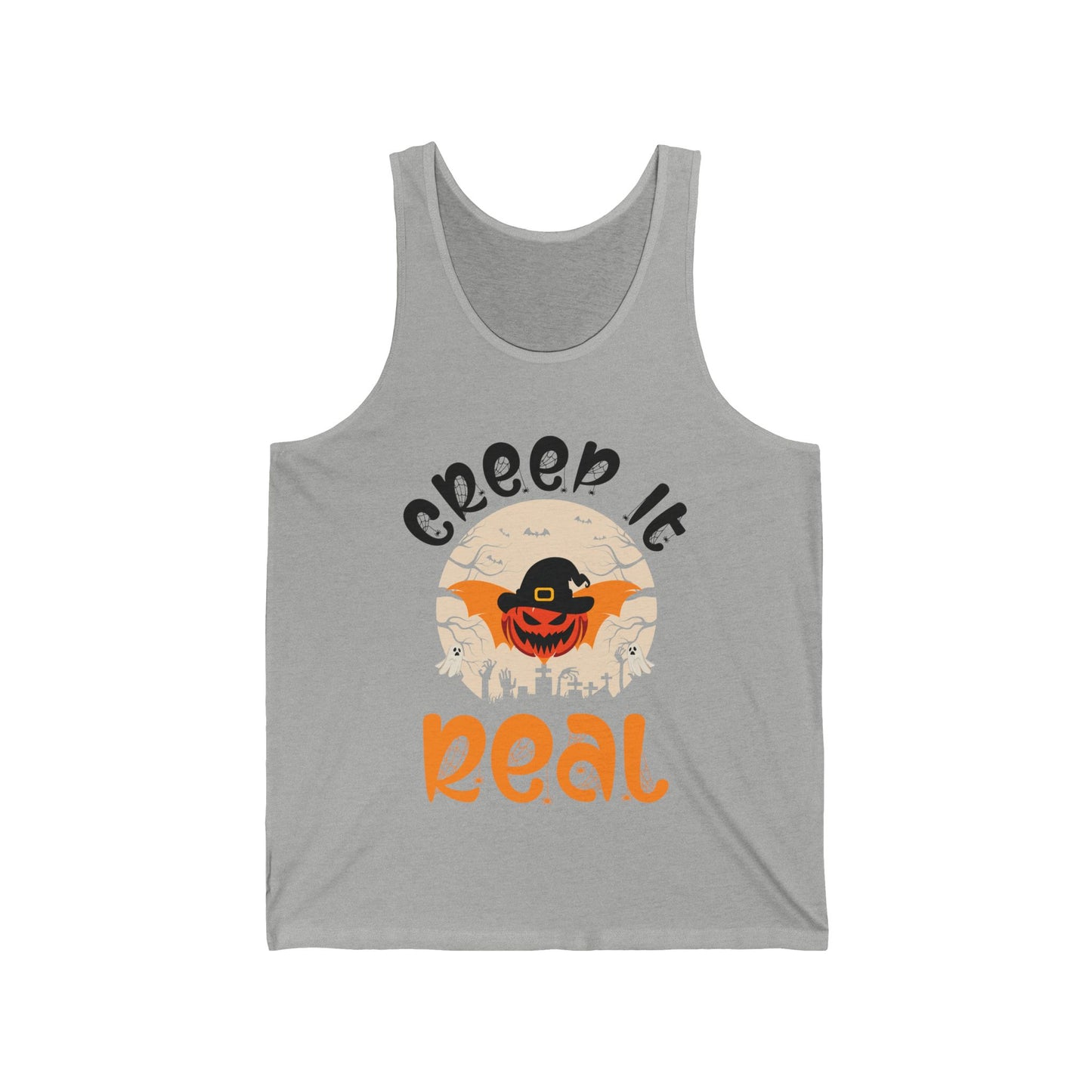 Funny Halloween Creep it Real Vintage Ghost Halloween Tank Top Men Women