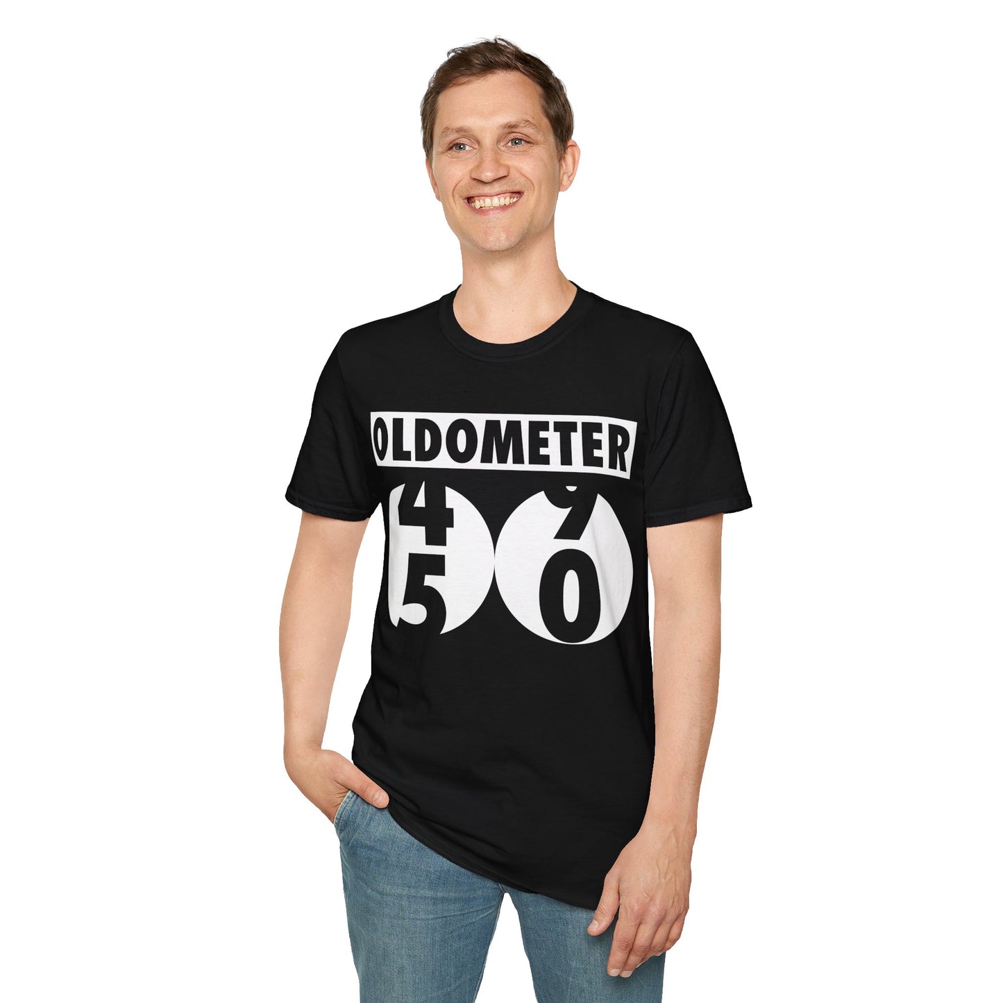 Funny Oldometer Odometer 50th Birthday Gift 50 yrs Old Joke T-Shirt For Men Women T-Shirt