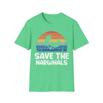 Funny Save The Narwhals Retro Narwhals T-Shirt Men Women