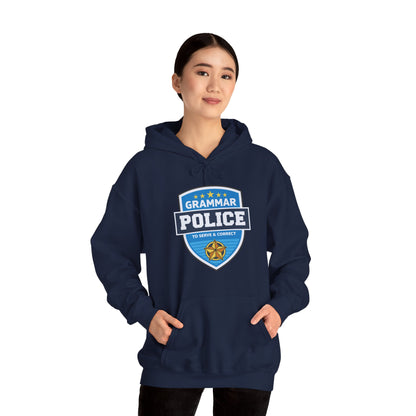 Grammar Police Badge To Serve and Correct Teacher Student Hoodie For Men Women