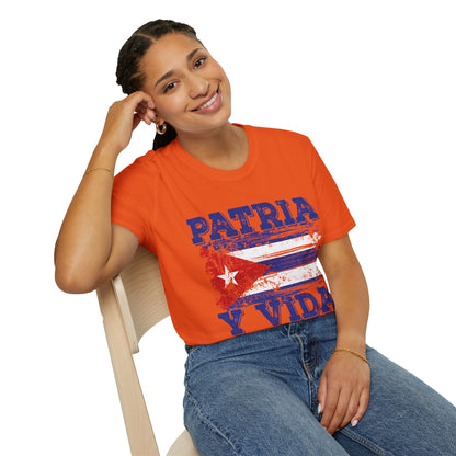 Cuba Patria y Vida Flag Distressed Vintage Cuban Flag T-Shirt For Men Women