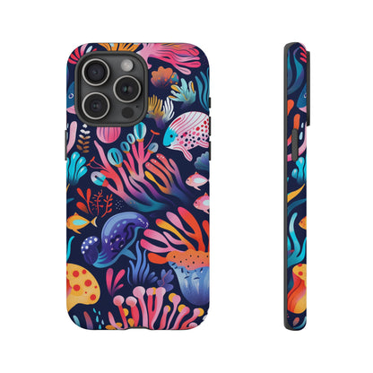 Underwater World Pattern iPhone 13 14 15 16 Pro Max Plus Case Wireless Charging Compatible Tough Cases Protection, Magnetic Phone Case for iPhone Classic Series