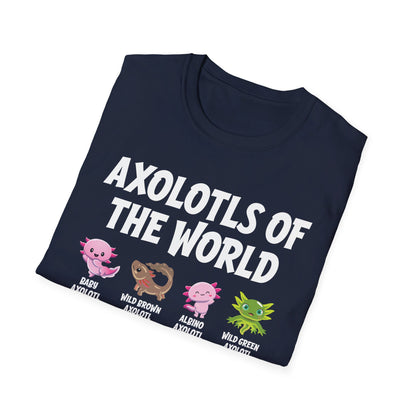 Funny Axolotls Of The World Cute Kawaii Axolotl T-Shirt For Men Women T-Shirt