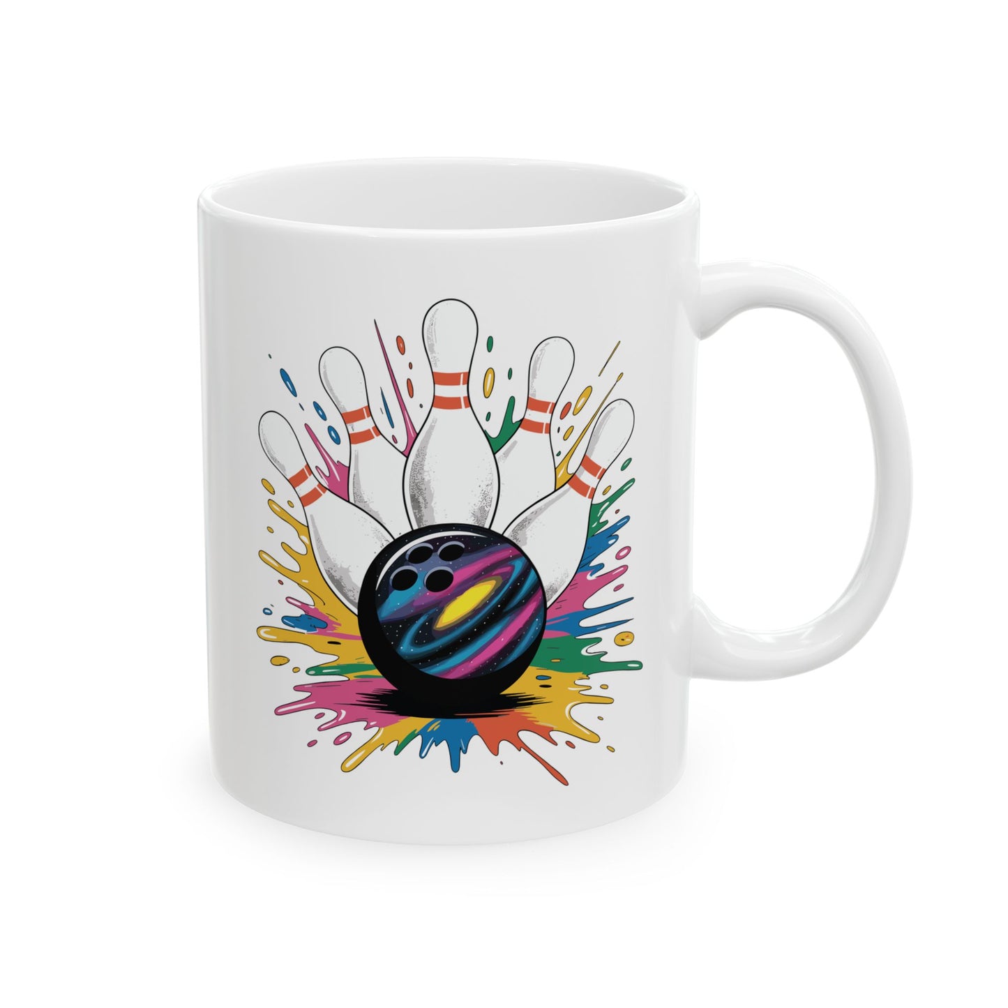 Bowling Game Day Colorful Bowling Paint Splatter Splash Coffee Mug For Men Women