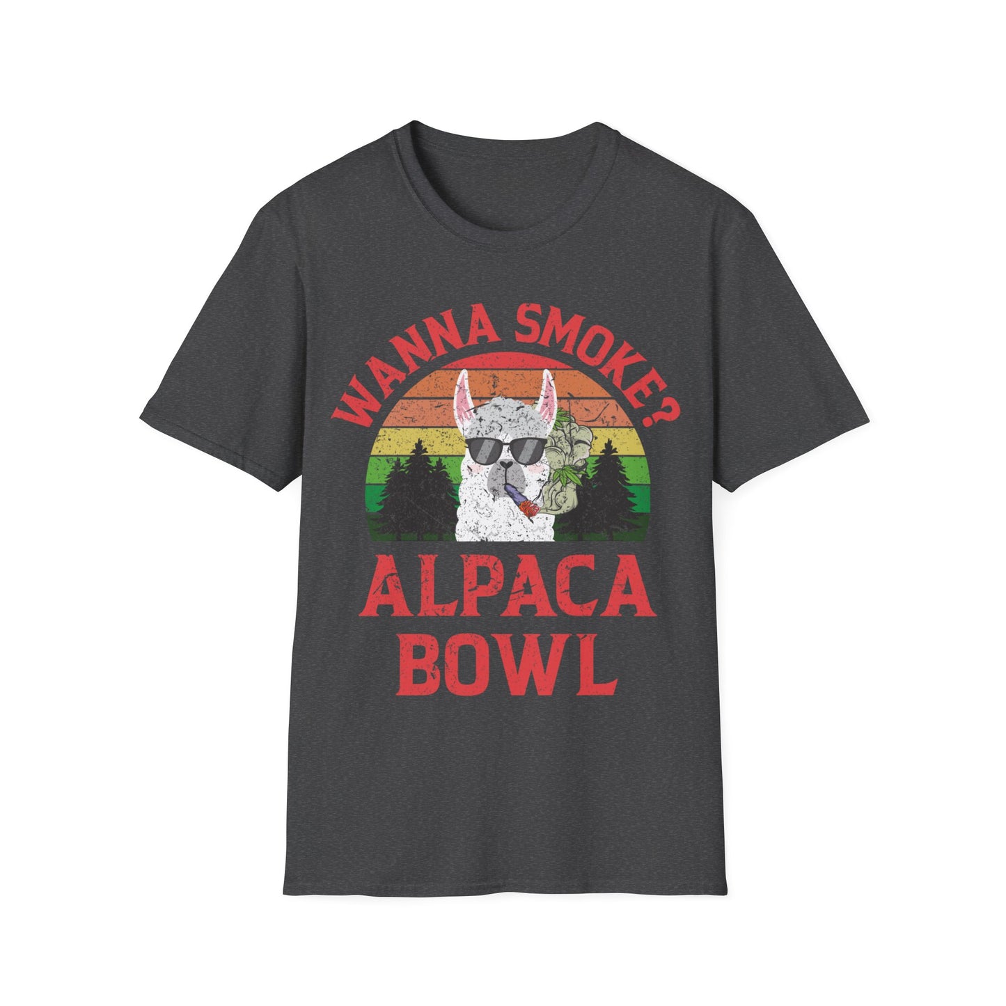 Funny Wanna Smoke Alpaca Bowl, Cute Weed Pun Marijuana T-Shirt