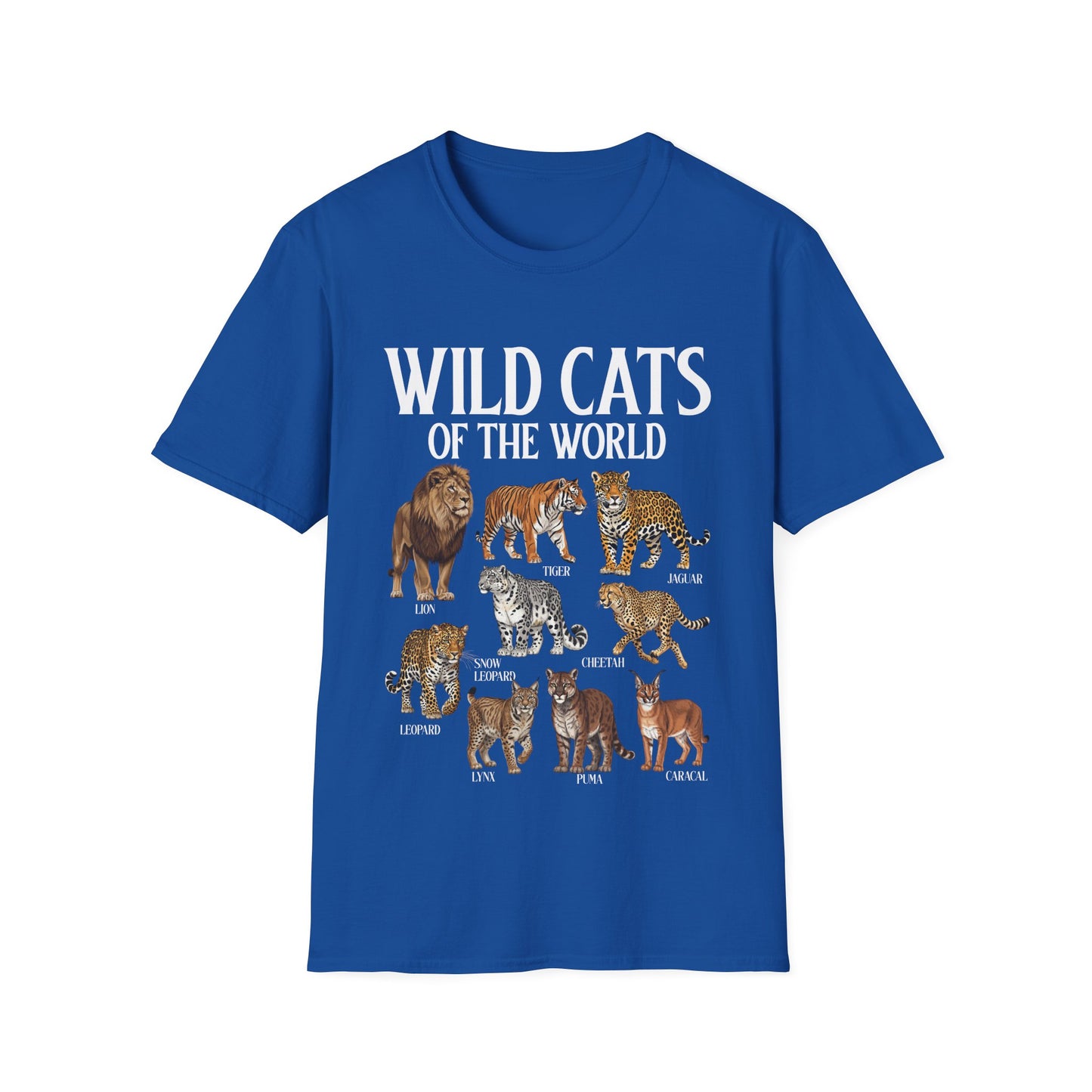 Wild Cats Animals of The World Educational Wild Animal Lover T-Shirt