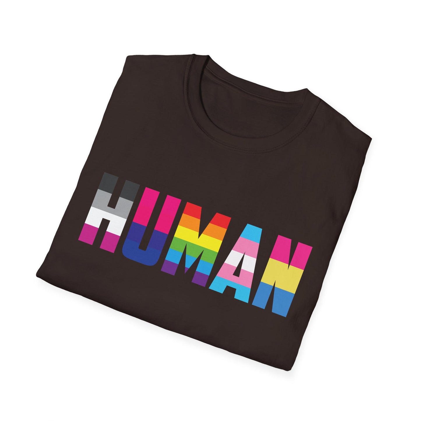 Funny Human LGBT Gay Pride Rainbow Flag ChristianBlack ManT-Shirt for Men Women