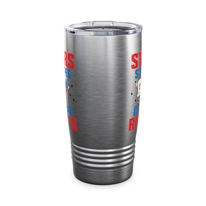 Stars Stripes & Equal Rights 4th Of July Retro Groovy Tumbler For Men Women Tumbler