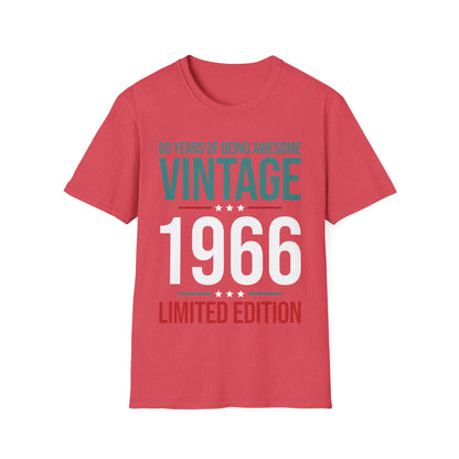 60 Year Old Gifts Vintage 1966 60 Years Awesome 60th Birthday T-Shirt