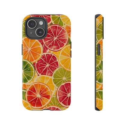 Citrus Burst Vibrant Color Pattern iPhone 13 14 15 16 Pro Max Plus Case Wireless Charging Compatible Tough Cases Protection, Magnetic Phone Case for iPhone Classic Series