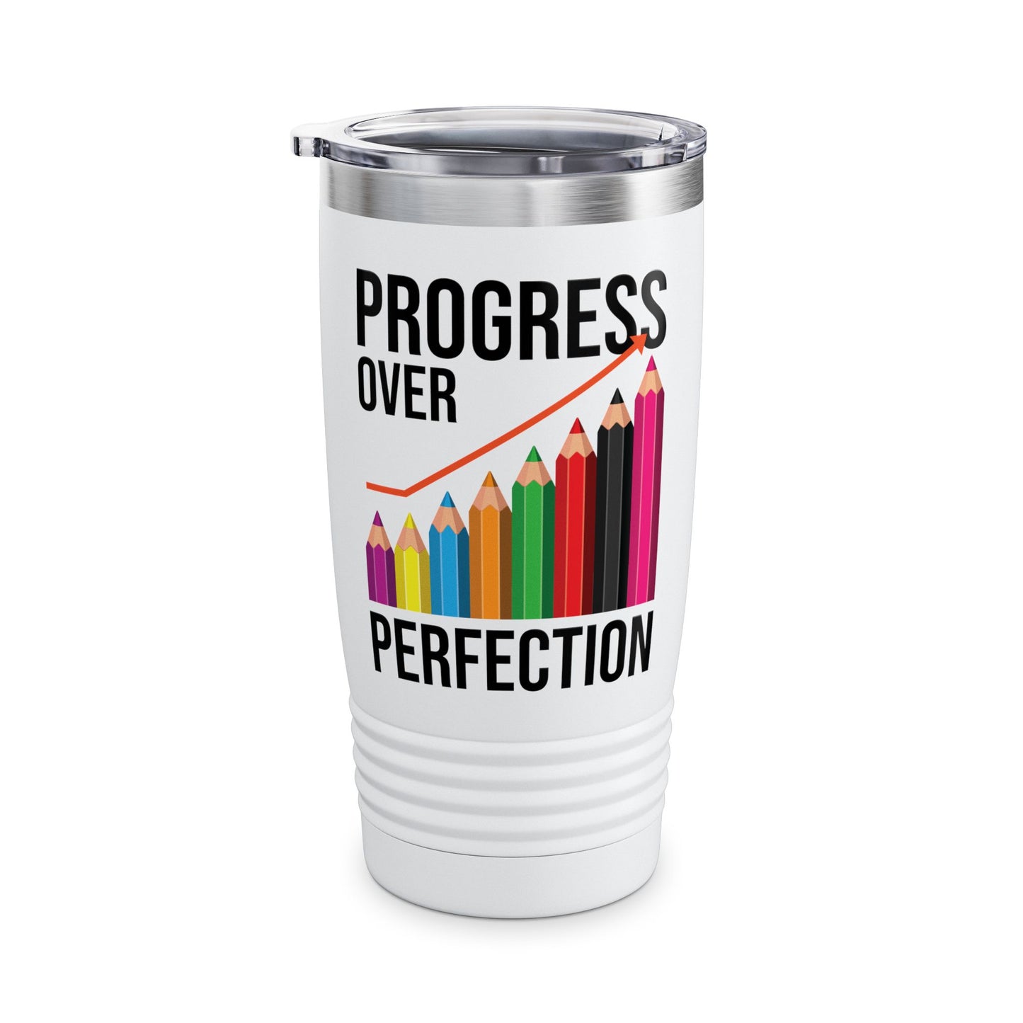 Motivational Progress Over Perfection back to School Teacher Kindergarten Tumbler