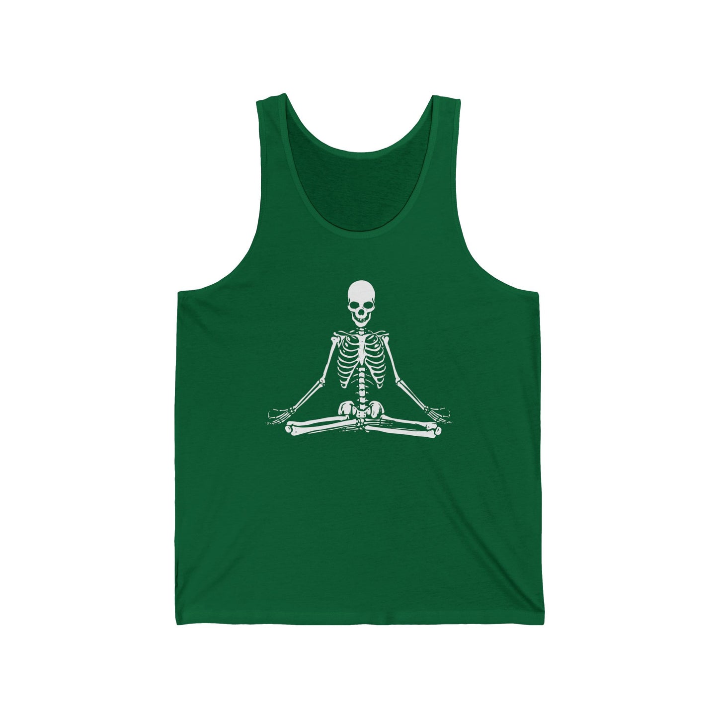 Meditating Skeleton Funny Freaky Yoga Zen Balance Halloween Costume Top for Men Women Tank top