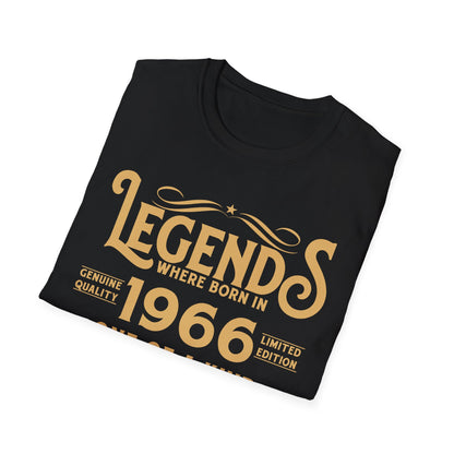 60th Birthday Tee 60 Years Old Vintage Legends Funny Born In 1966 T-Shirt For Men Women T-Shirt