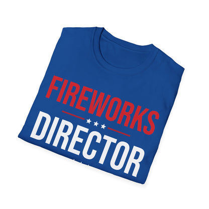 Funny Fireworks Director I Run You Run 4th Of July Retro T-Shirt For Men Women