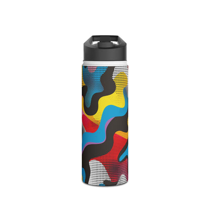 Pop Art Punch Pattern Stainless Steel Water Bottle with Twist-on Lid and Double-Wall Vacuum Insulation