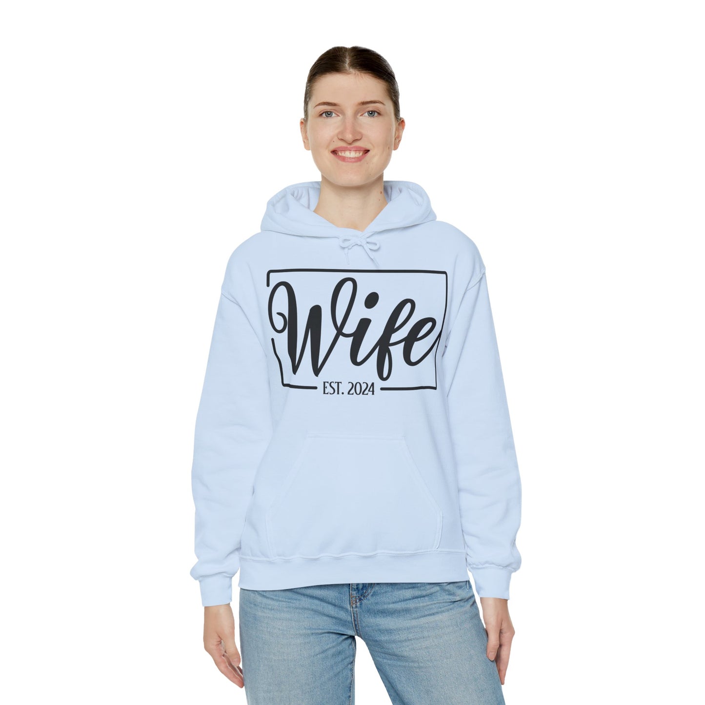 Wife Est 2024 Just Married Honeymoon Wedding Couples  Hoodie For Women Hoodie