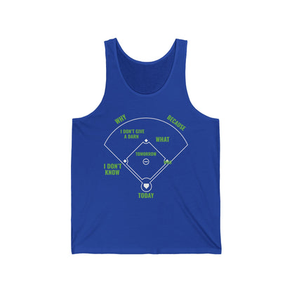 Who's on First Funny Baseball Positions Names Dark Tank Top For Men Women Tank Top