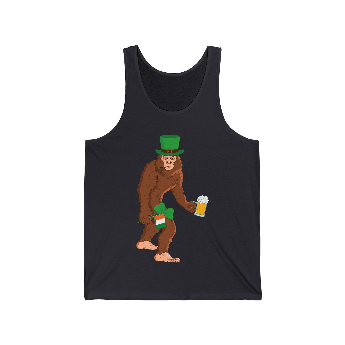 Funny Leprechaun Bigfoot St Patricks Day Sasquatch Irish Flag Tank Top For Men Women Tank Top