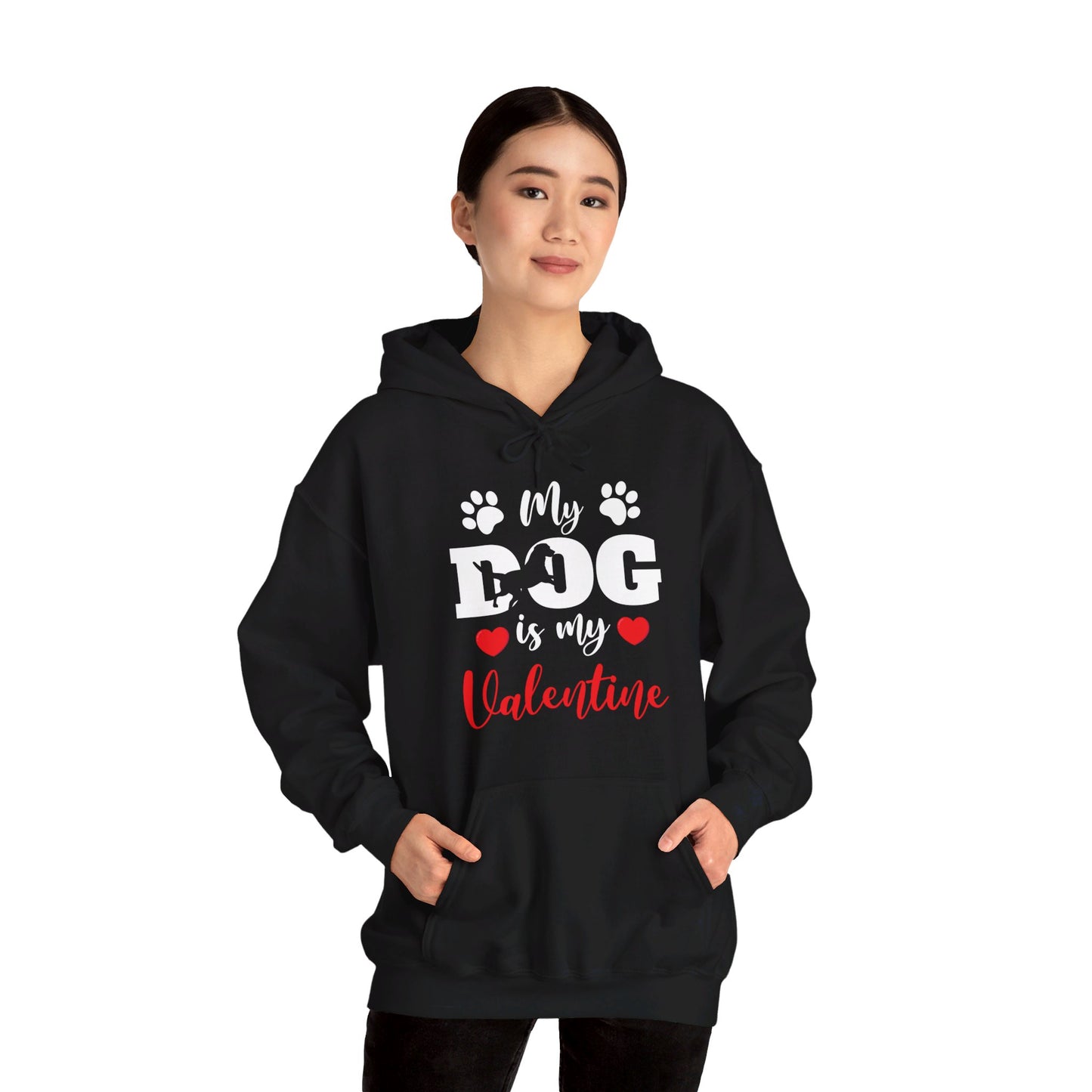 Funny My Dog is My Valentine Dog Lovers Hoodie For Men Women Hoodie