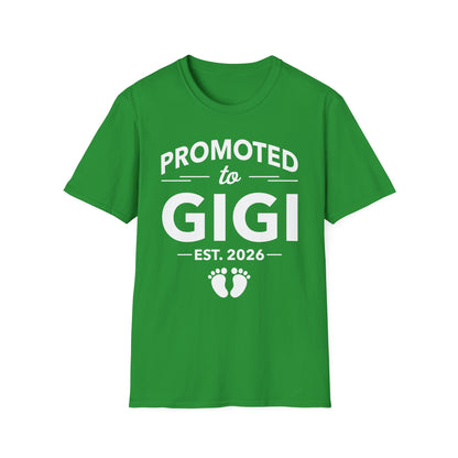 Funny Promoted To Gigi Est 2026 First Time Mothers Day T-Shirt For Women