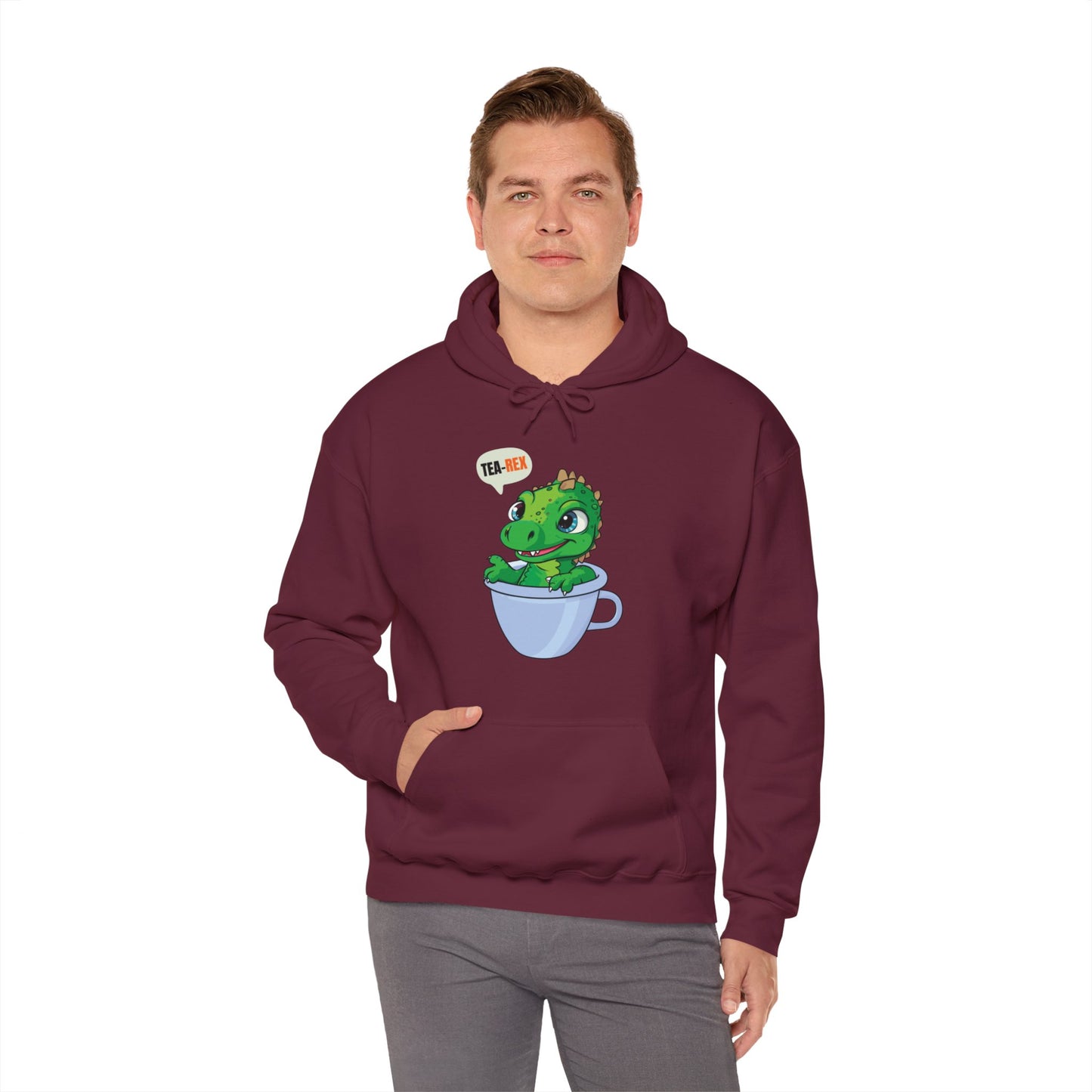 Tea-Rex In A Cup Cute T-Rex Dinosaur Kawaii Coffee Tea Funny Dino Pun Hoodie For Men Women Hoodie