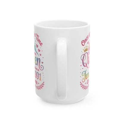 Funny 35 Years Old Birthday Girl 35 Birthday Queen June 1991 Coffee Mug For Women